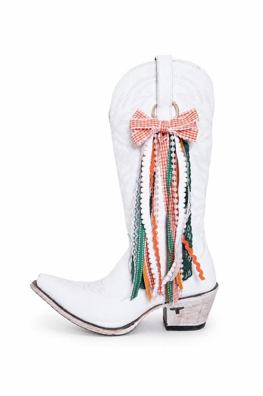 The 956 | Orange & Green Boot Bows